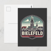 Retro Bielefeld Skyline Postkarte (Vorne/Hinten)