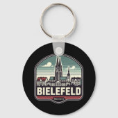 Retro Bielefeld Skyline Schlüsselanhänger (Rückseite)