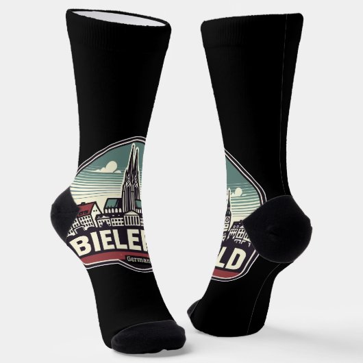 Retro Bielefeld Skyline Socken (Gewinkelt)