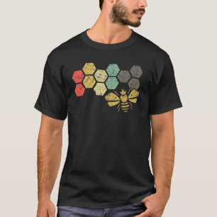 Retro Bienen-Bienenwaben-Vintages Imker-Geschenk T-Shirt
