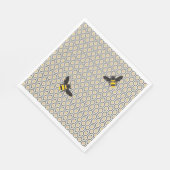 Retro-Bienen- und Honeycomb-Muster Serviette (Ecke)