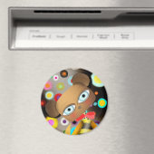 Retro-Bienenbär Magnet (In Situ (Geschirrspüler))