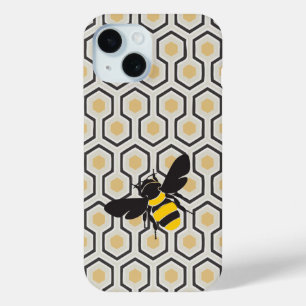 Retro Bienenwaben-Muster-Bienenstock iPhone 15 Hülle