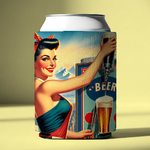 Retro-Bier-Pinup Dosenkühler