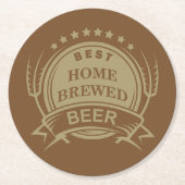 Retro-Bier-Thema Runder Pappuntersetzer (Vorderseite)