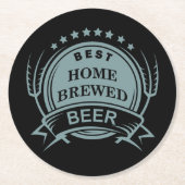 Retro-Bier-Themenbudget Runder Pappuntersetzer (Vorderseite)