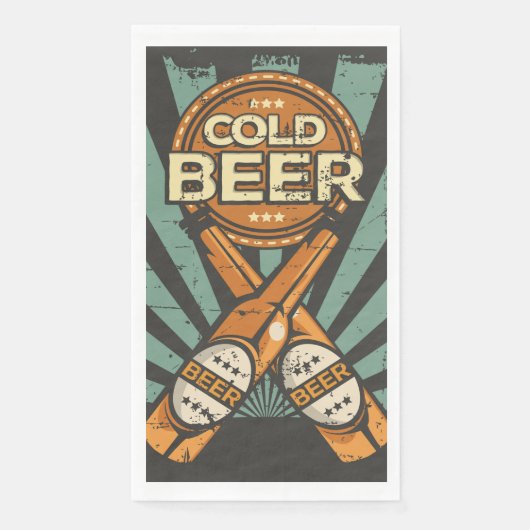Retro Bierliebhaber Party Paper Serviette (Vorderseite)