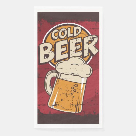 Retro Bierliebhaber Party Paper Serviette (Vorderseite)