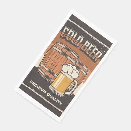 Retro Bierliebhaber Party Serviette (Ecke)