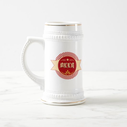 Retro-Bierlogo Stein Bierglas (Links)