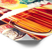 Retro Biermädchen Button-up Poster (Ecke)