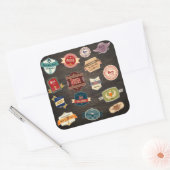 Retro-Biermarken Quadratischer Aufkleber (Umschlag)