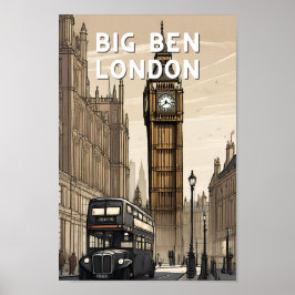 Retro Big ben london großartiges britisches Vintag Poster