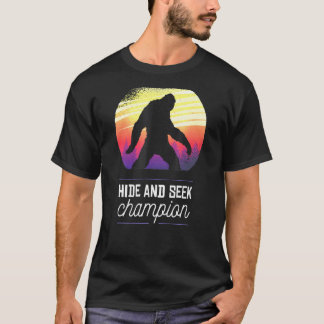 Retro Big Foot Hide Seek World Champion Sun Graphi T-Shirt
