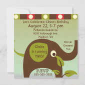 Retro Big Party Elephants Einladungen (Rückseite)