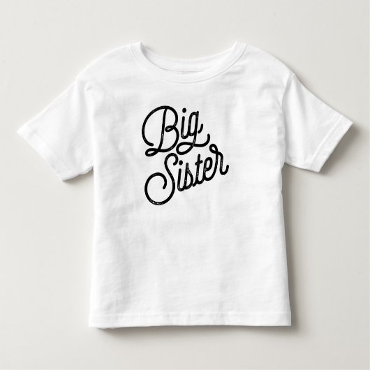 Retro Big Sister Black Typografy Kleinkind T-shirt (Vorderseite)