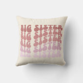 Retro Big Sister , große Schwester Ankündigung Kissen (Rückseite)