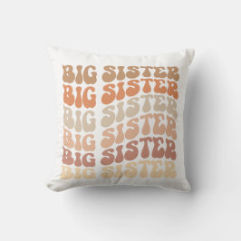 Retro Big Sister , große Schwester Ankündigung Kissen