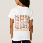 Retro Big Sister , große Schwester Ankündigung T-Shirt (Rückseite)