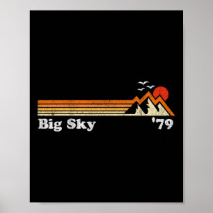 Retro Big Sky Ski Resort Colorado Snowboard Skifah Poster