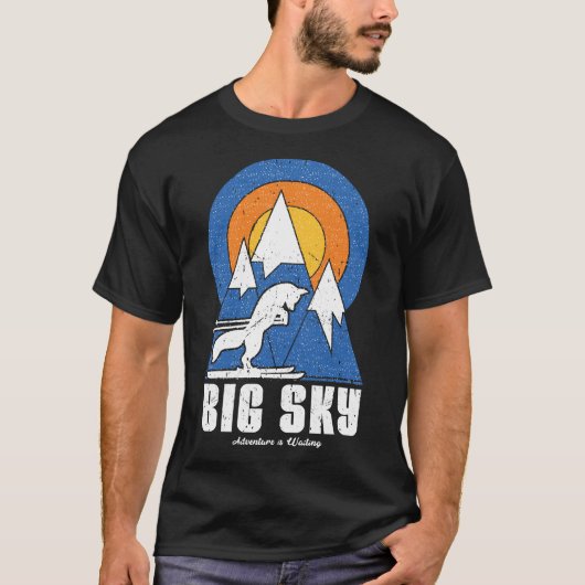 Retro Big Sky Ski White Fox T-Shirt (Vorderseite)