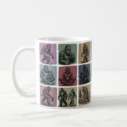 Retro Bigfoot Drinkware Vintage Sasquatch Gift Kaffeetasse (Links)