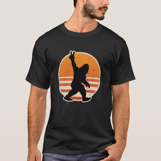 Retro-Bigfoot-Friedenszeichen T-Shirt (Vorderseite)