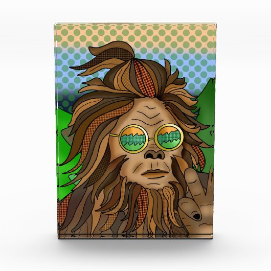 Retro-Bigfoot | Pop Art Sasquatch Fotoblock (Vorderseite)