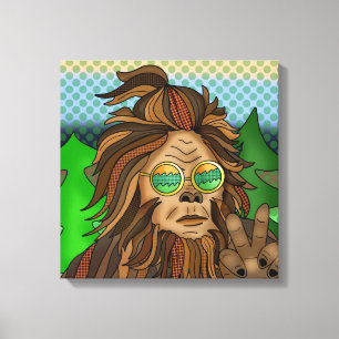 Retro-Bigfoot   Pop Art Sasquatch Leinwanddruck