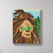 Retro-Bigfoot | Pop Art Sasquatch Leinwanddruck (Vorderseite)