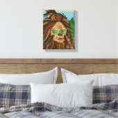 Retro-Bigfoot | Pop Art Sasquatch Leinwanddruck (Insitu (Schlafzimmer))