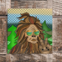 Retro-Bigfoot | Pop Art Sasquatch Leinwanddruck