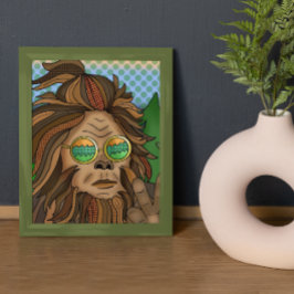 Retro-Bigfoot | Pop Art Sasquatch Leinwanddruck