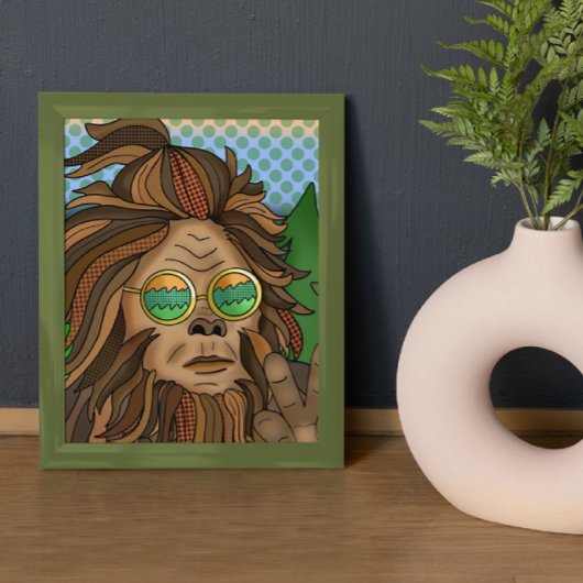 Retro-Bigfoot | Pop Art Sasquatch Leinwanddruck