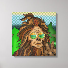 Retro-Bigfoot | Pop Art Sasquatch Leinwanddruck