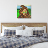 Retro-Bigfoot | Pop Art Sasquatch Leinwanddruck (Insitu (Schlafzimmer))
