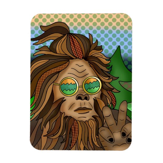 Retro-Bigfoot | Pop Art Sasquatch Magnet (Vertikal)