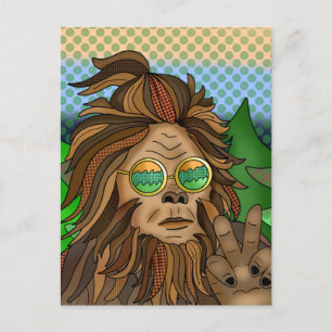 Retro-Bigfoot   Pop Art Sasquatch Postkarte