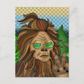 Retro-Bigfoot | Pop Art Sasquatch Postkarte (Vorderseite)