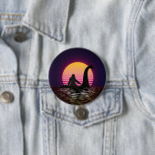 Retro Bigfoot Reiten über den Loch Ness Button (Beispiel)