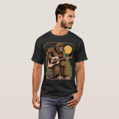 Retro Bigfoot Sasquatch Acoustic Gitarre spielen T-Shirt (Vorne ganz)