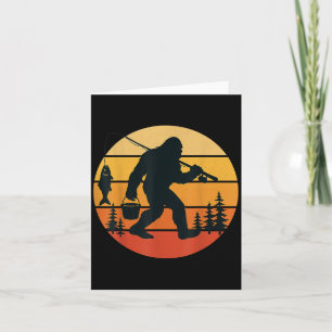Retro Bigfoot Sasquatch Angeln Vater Karte