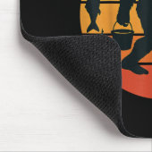 Retro Bigfoot Sasquatch Angeln Vater Mousepad (Ecke)