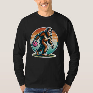 Retro Bigfoot Sasquatch Disk Golf T-Shirt