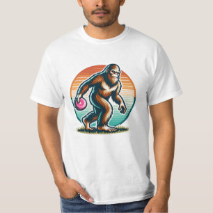 Retro Bigfoot Sasquatch Disk Golf T-Shirt