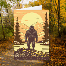 Retro Bigfoot Sasquatch Mountains Geburtstag Karte