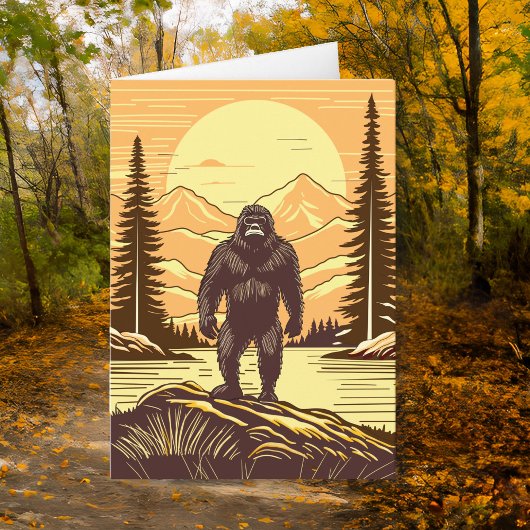 Retro Bigfoot Sasquatch Mountains Geburtstag Karte
