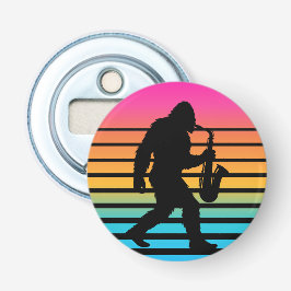 Retro Bigfoot Saxophon Sonnenuntergang Flaschenöffner