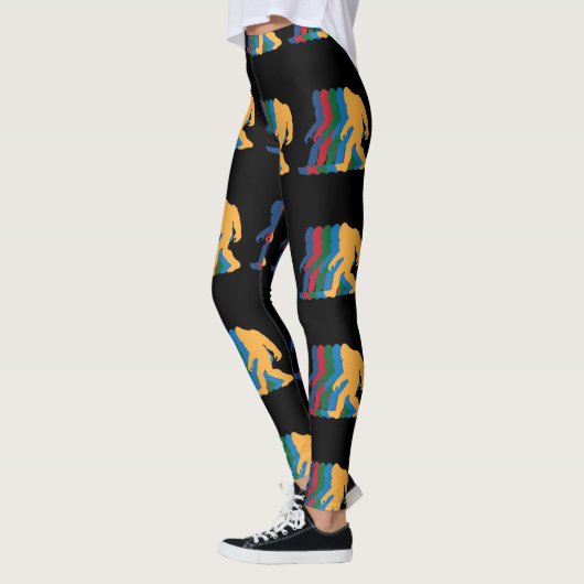 Retro Bigfoot Silhouette 70er Vintag Leggings (Links)