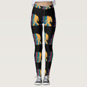 Retro Bigfoot Silhouette 70er Vintag Leggings (Vorderseite)